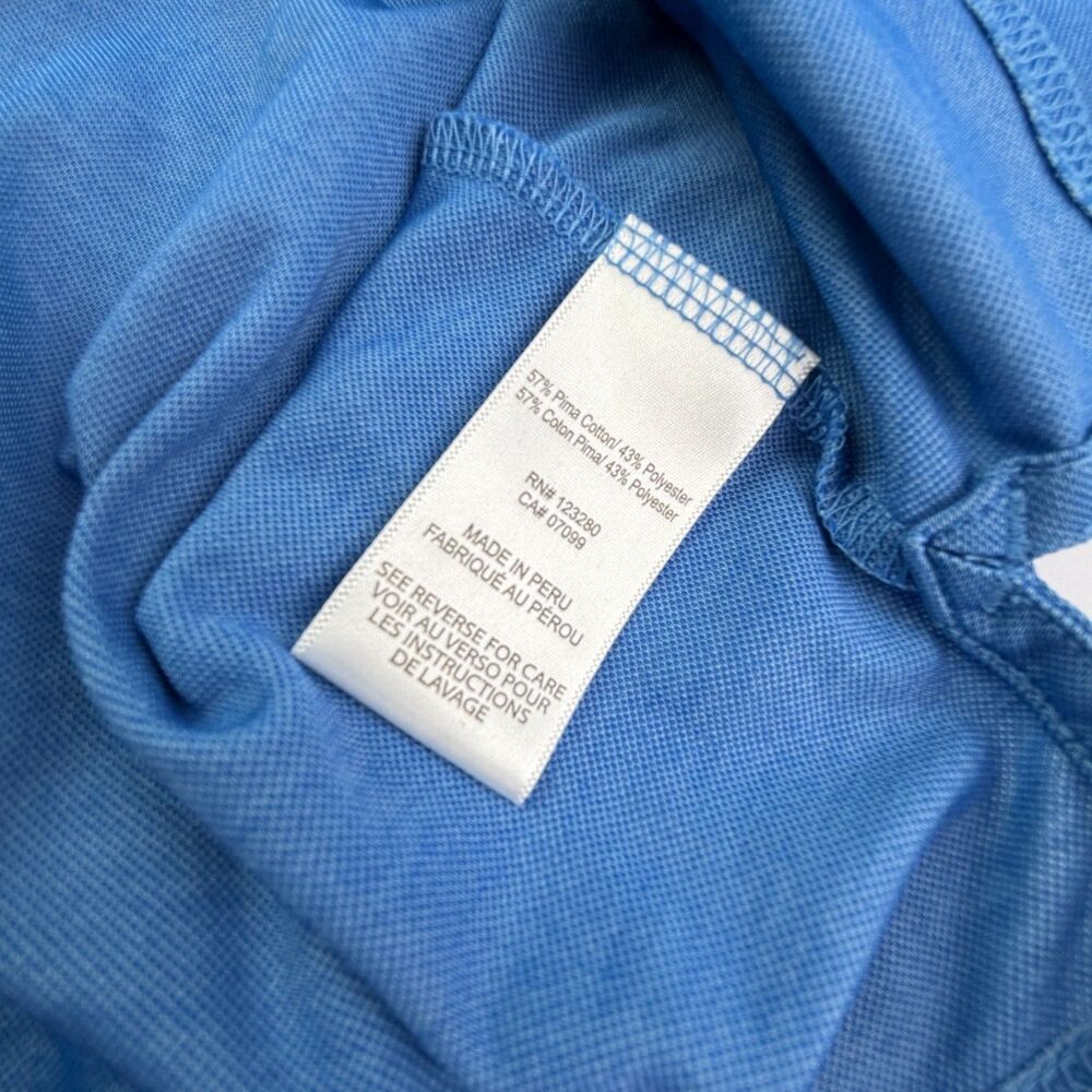 TravisMathew Blue Striped Polo Shirt M Golf Casual Logo - Picture 7 of 10